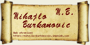 Mihajlo Burkanović vizit kartica